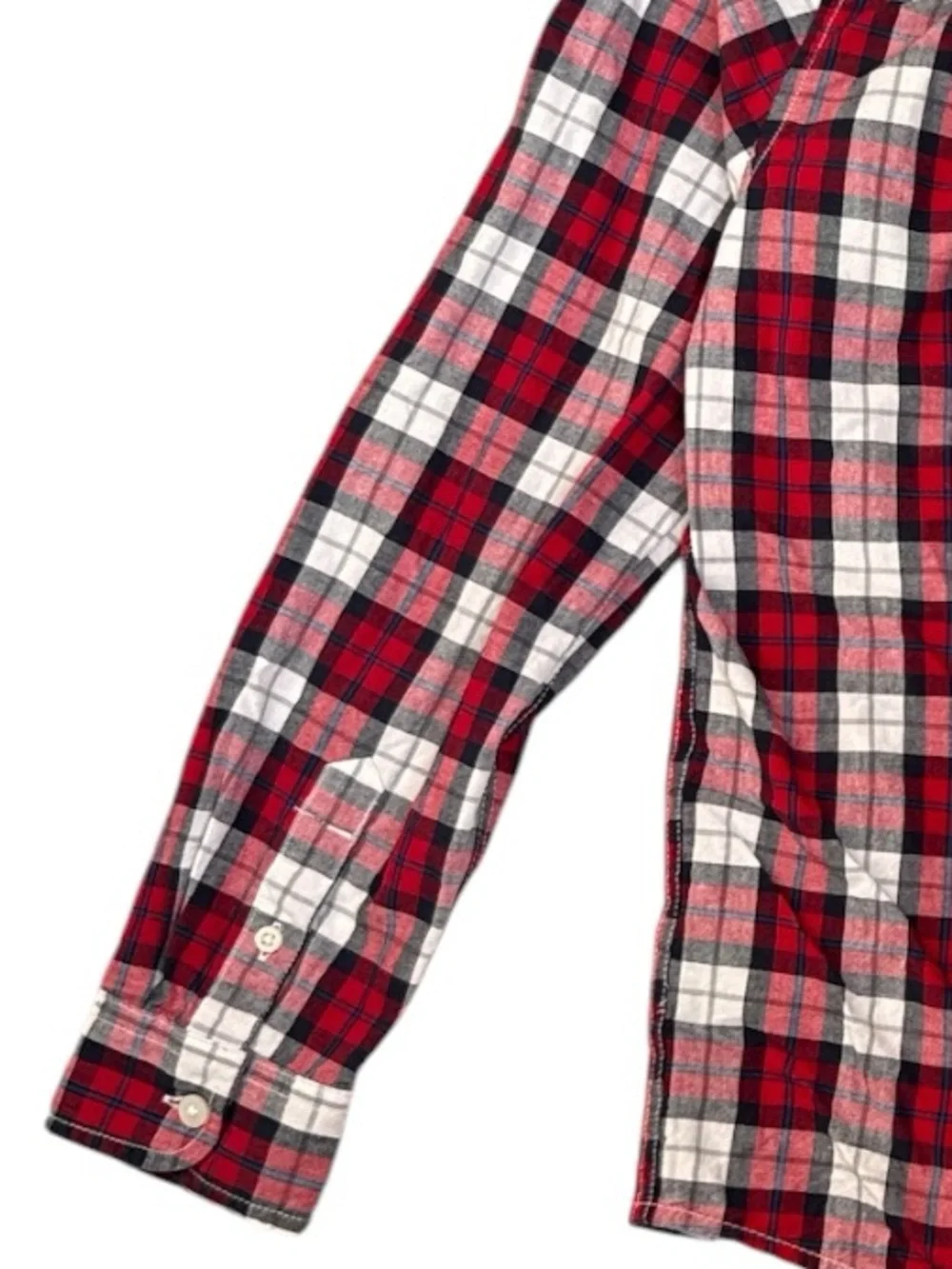 The Children’s Place Boys Plaid Button Front Shirt Red White Blue Size Large